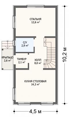 Планировка Узкий 82 - 1 этаж